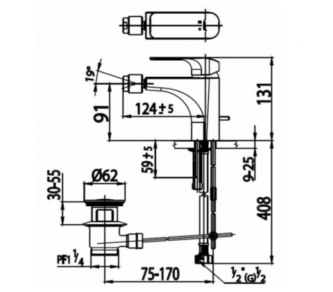 Vòi nóng lạnh COTTO dành cho bồn tiểu nữ CT2143A - 2