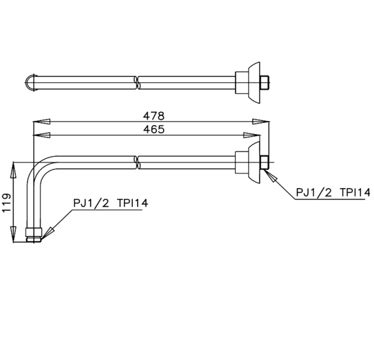 Cần sen tắm gắn tường COTTO Z419 - 2