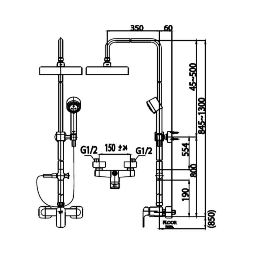 Bộ sen cây COTTO CT2048WS nóng lạnh bát tròn - 2