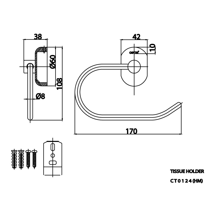 Lô giấy vệ sinh COTTO CT0124 Como