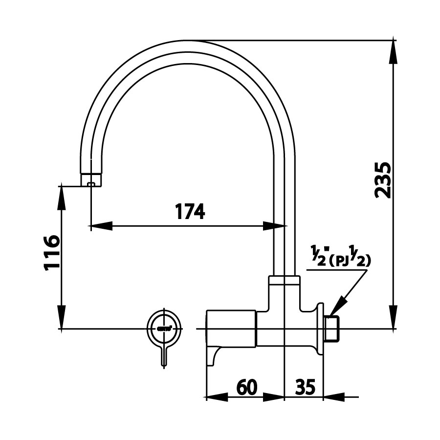 Vòi bếp COTTO CT1088C27(HM) lạnh Como
