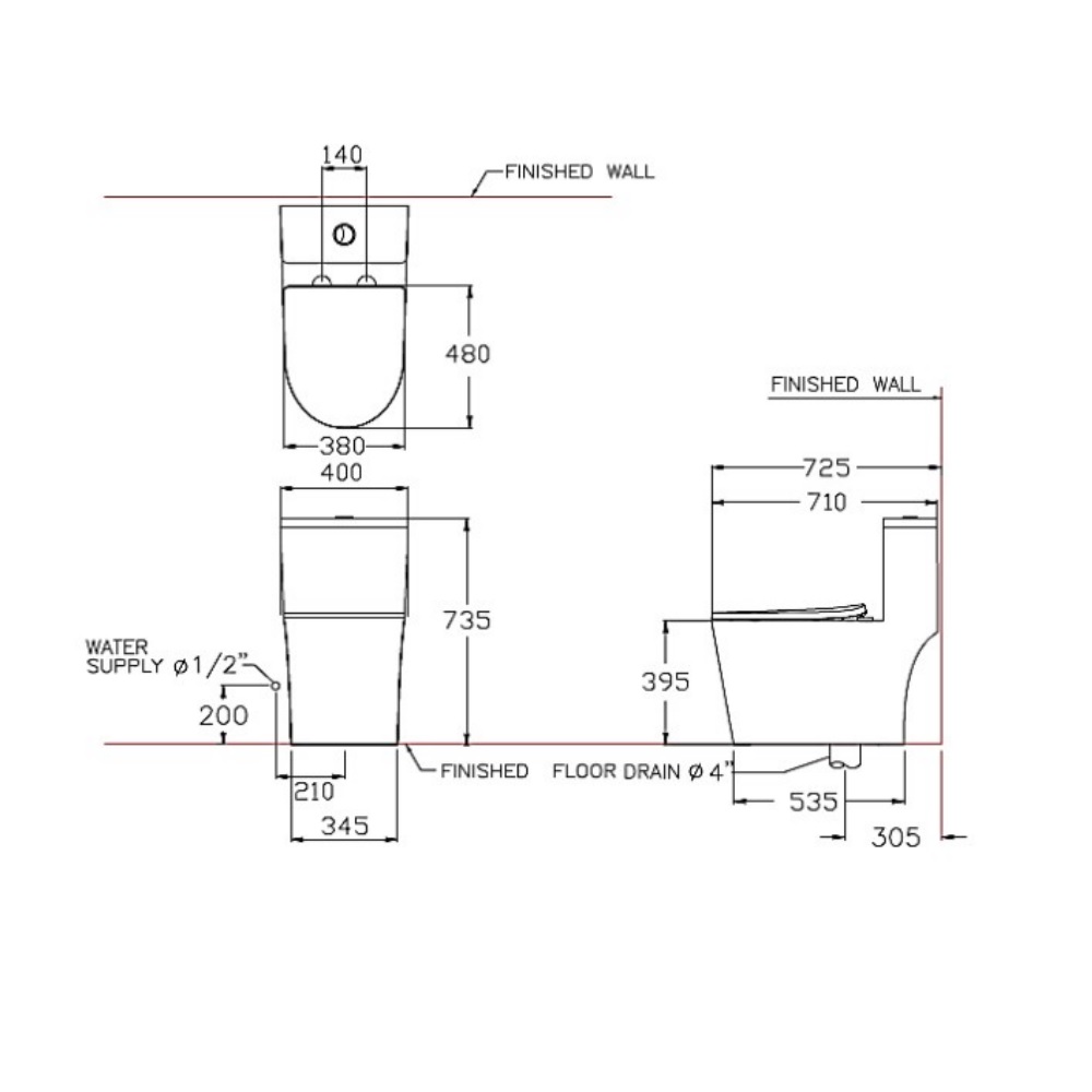 Bồn cầu 1 khối COTTO C11003HOS nắp êm dòng Wynn - 2