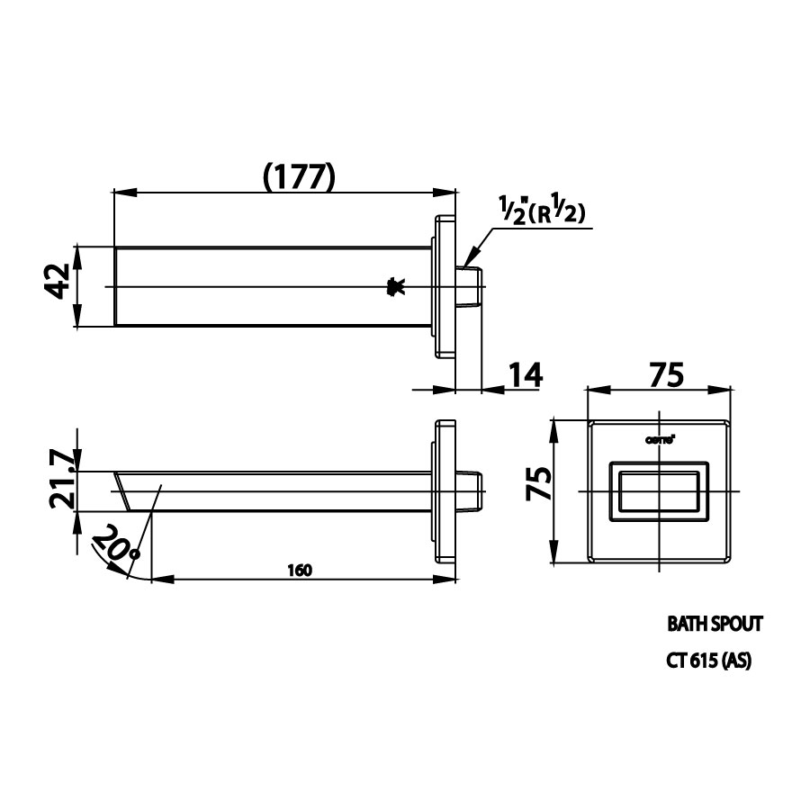 Vòi xả bồn COTTO CT615 gắn tường - 2