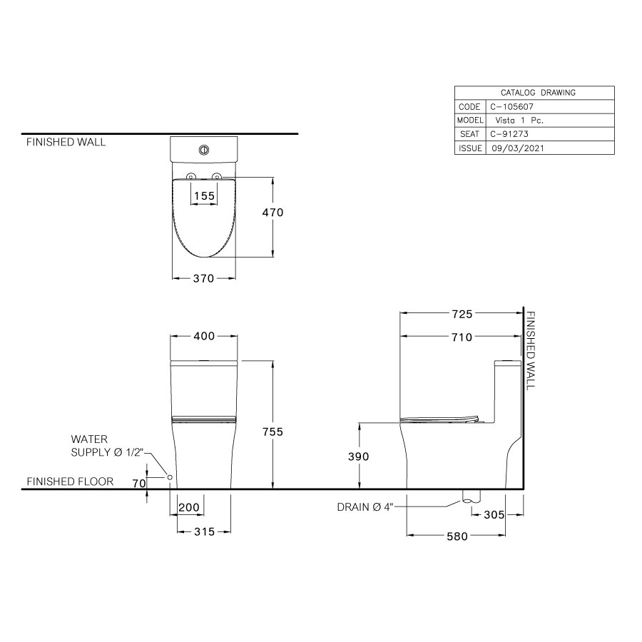 Bồn cầu 1 khối COTTO C105607 nắp êm dòng Vista