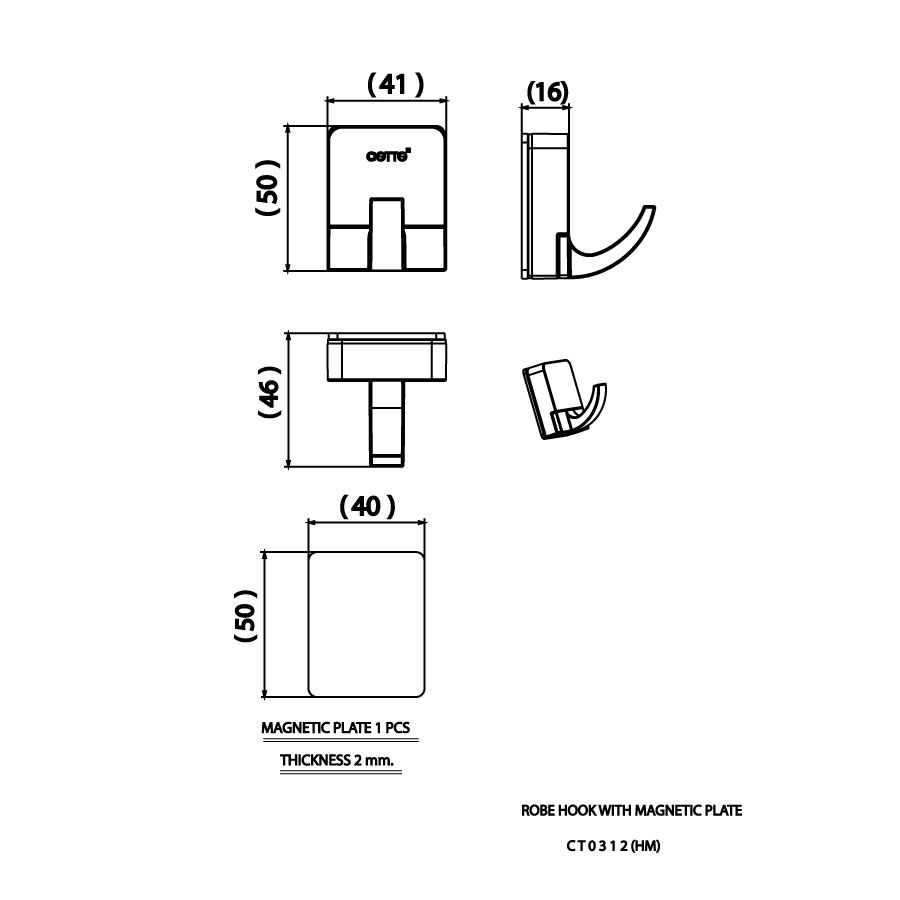 Móc áo đơn COTTO CT0312(HM) Magneto