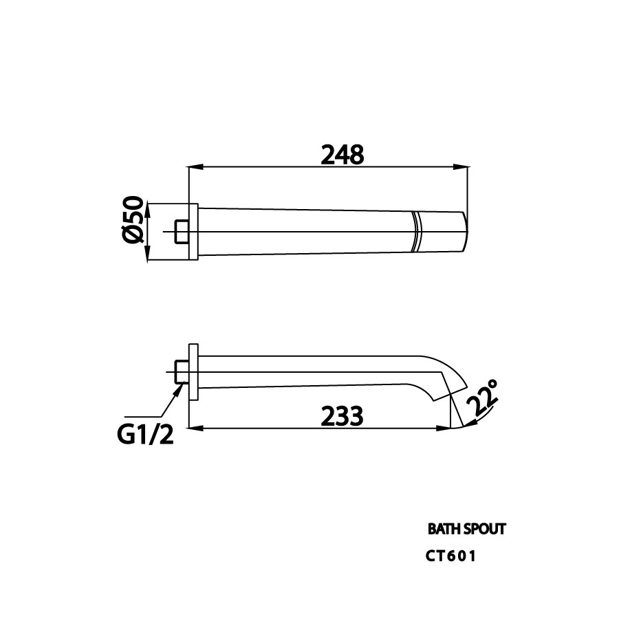 Vòi xả bồn COTTO CT601 gắn tường Linio - 2