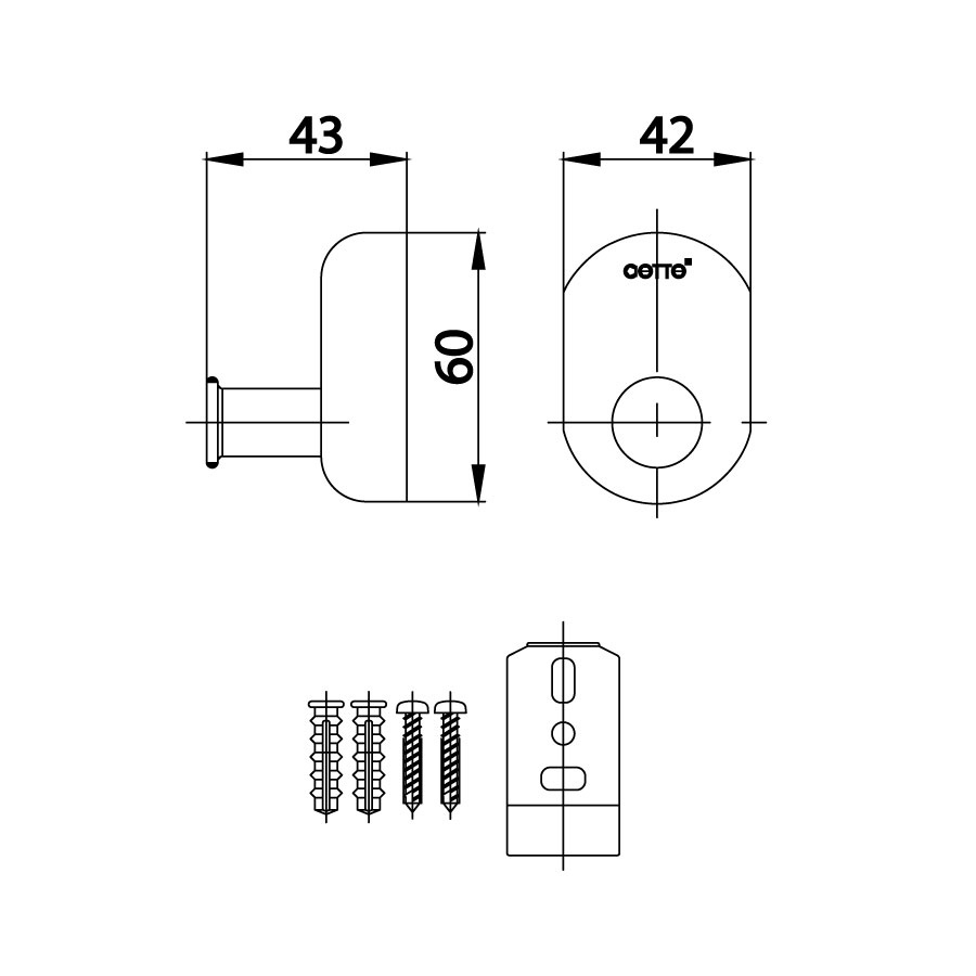 Móc áo COTTO CT0126(HM) đơn Como