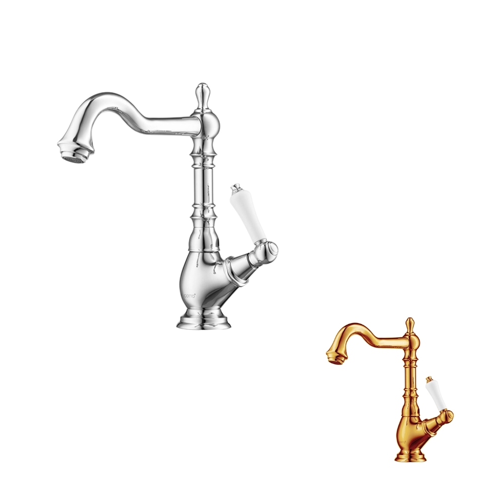 Vòi chậu lavabo COTTO CT1201C42 / CT1201C42#GR nước lạnh thân cao Glamis - 2