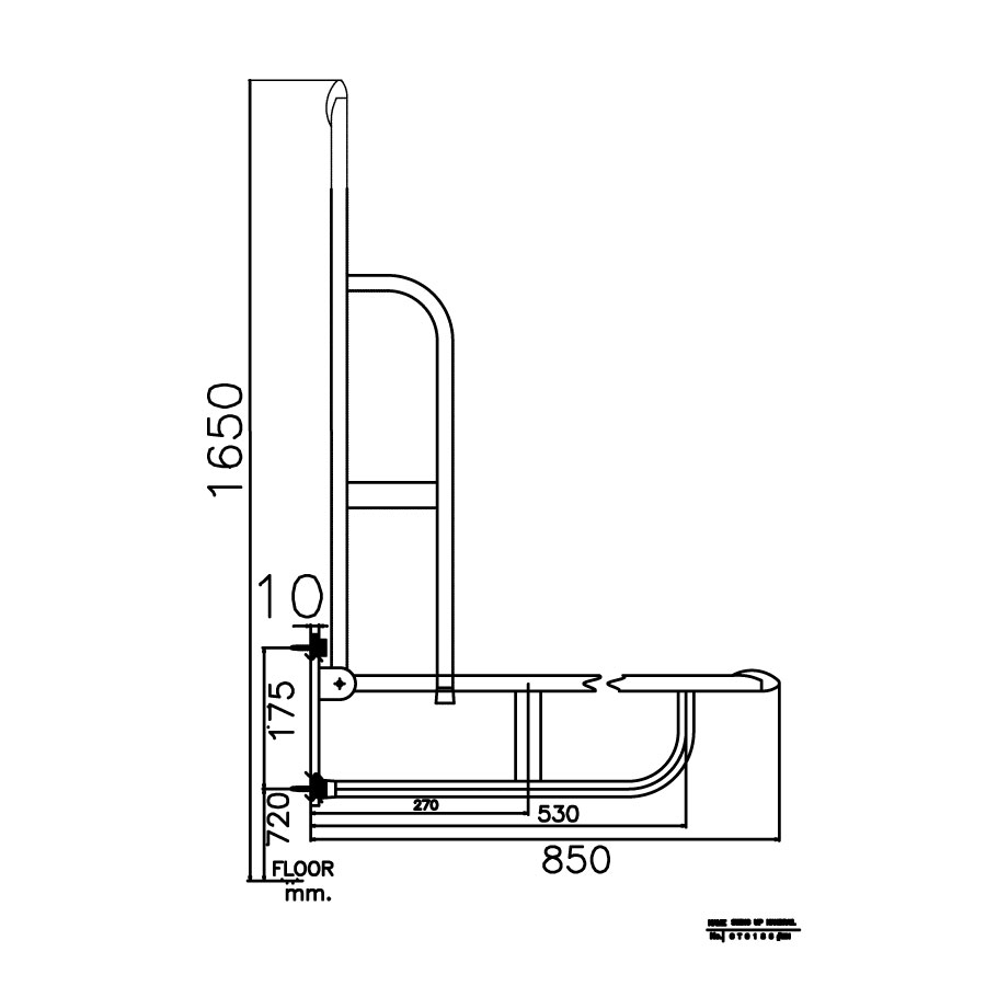 Thanh tay vịn COTTO CT0186#WH Pressalit (có thể gấp gọn) - 2