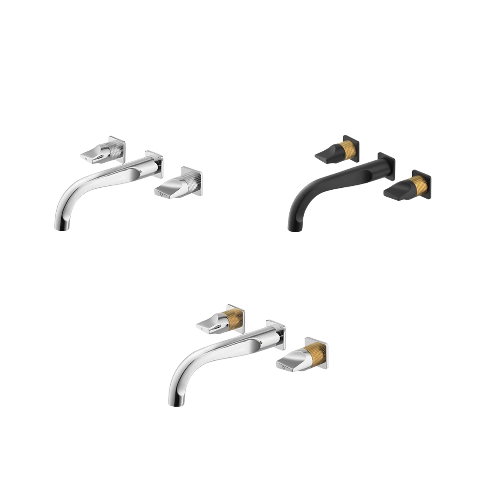 Vòi chậu lavabo COTTO CT2283C45 / BLGR / CG nóng lạnh gắn tường Crescent - 2
