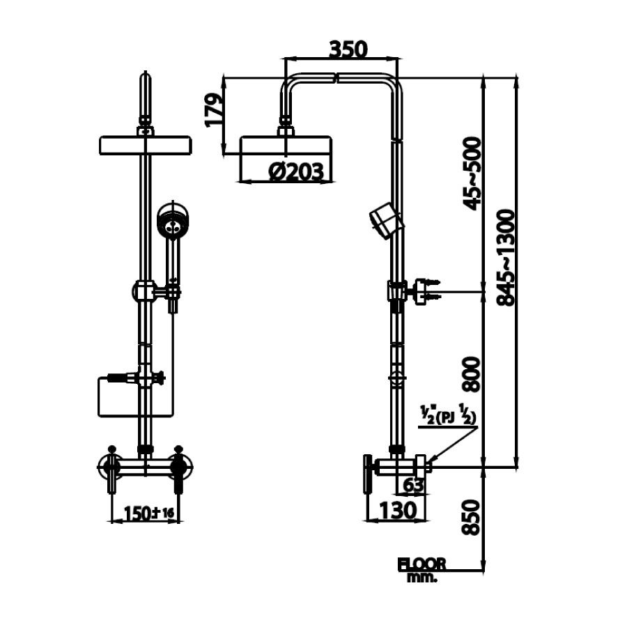 Bộ sen cây COTTO CT276C20WS nóng lạnh bát tròn - 2