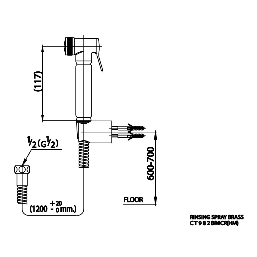 Vòi xịt vệ sinh COTTO CT982BR#CR(HM)