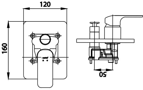 Van điều chỉnh âm tường nóng lạnh COTTO CT2145A - 7