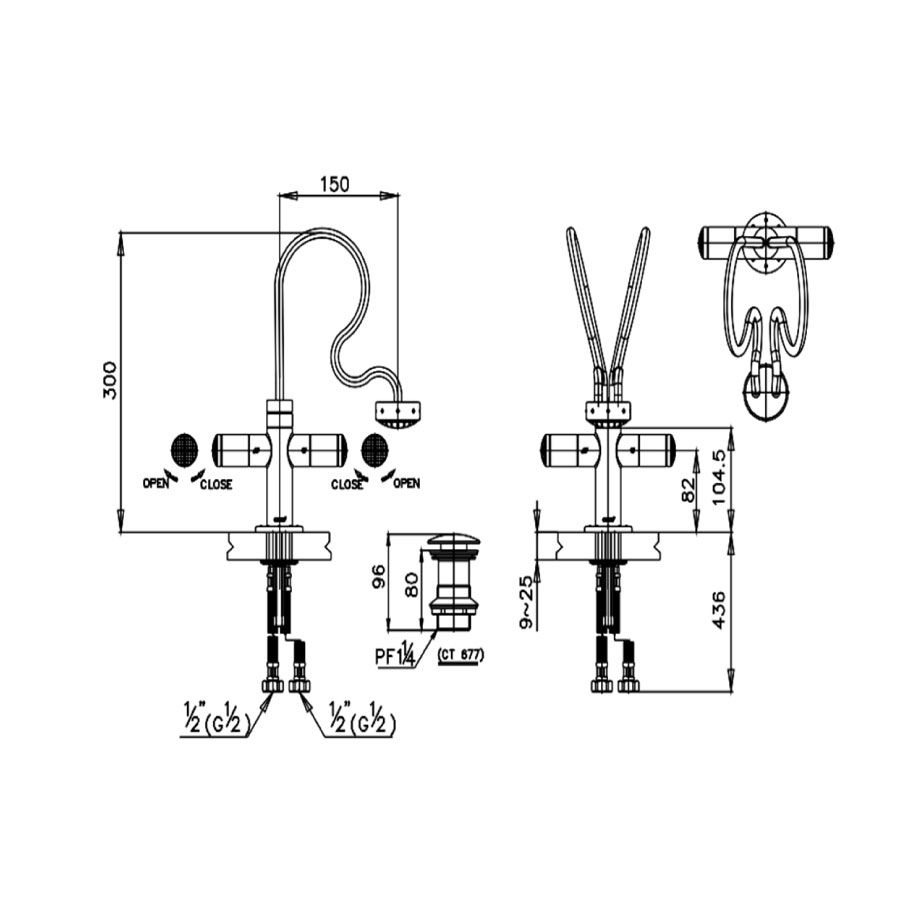 Vòi chậu lavabo COTTO CT2026C25ST nước lạnh Himmapan - 2