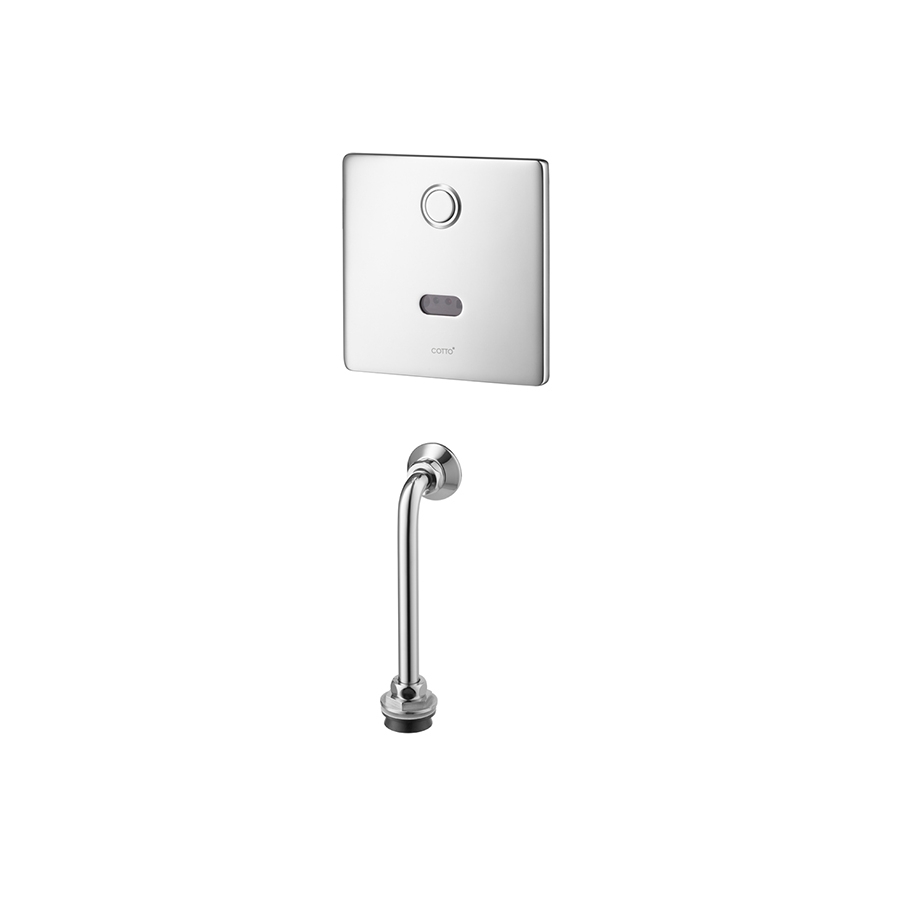 Van xả tiểu nam COTTO CT488AC cảm ứng âm tường dùng điện có nút xả cơ