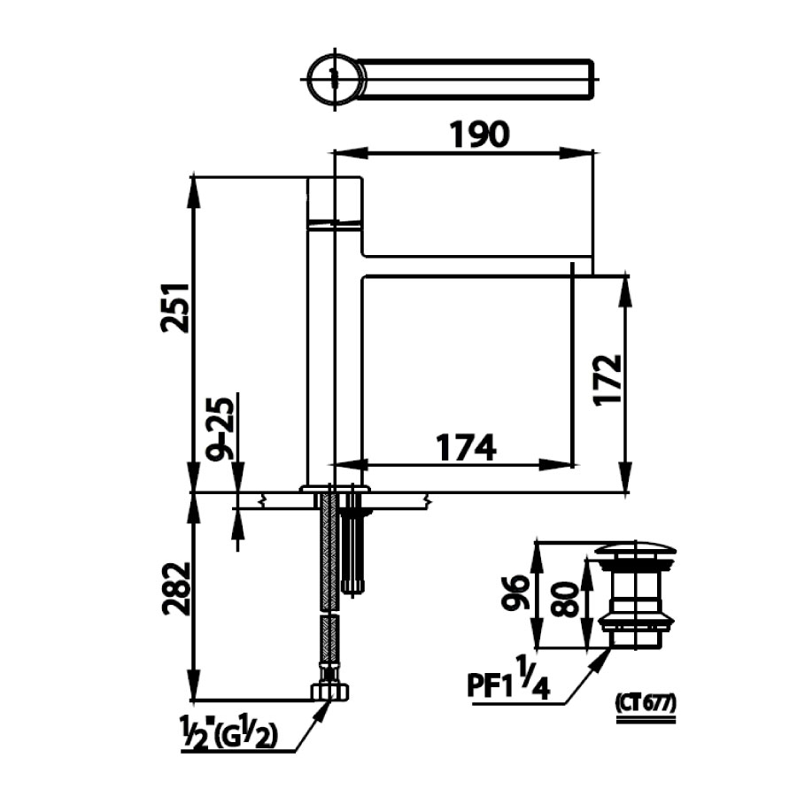 Vòi chậu lavabo COTTO CT2065 nóng lạnh thân cao Medio - 2