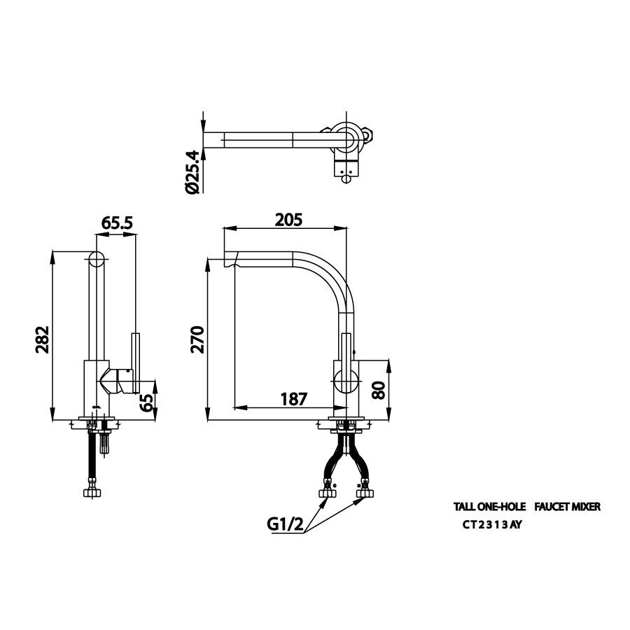 Vòi chậu lavabo COTTO CT2313AY nóng lạnh thân cao Oval - 2