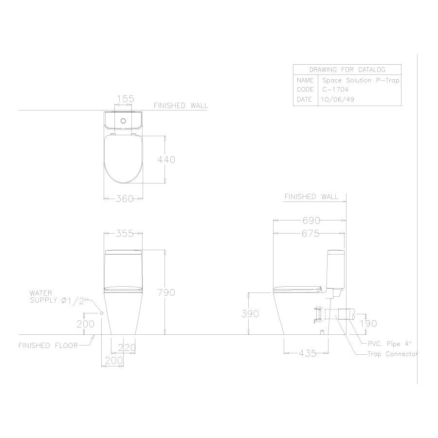 Bồn cầu 2 khối COTTO C17047 nắp đóng êm Space Solution