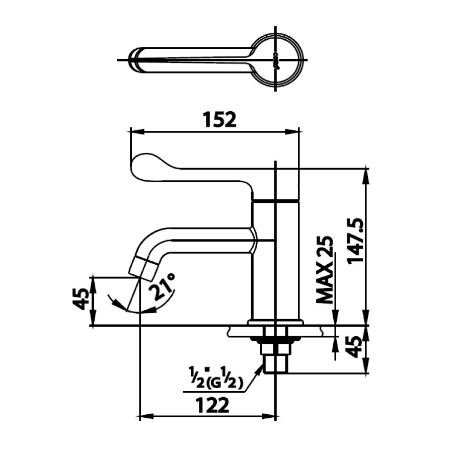 Vòi chậu lavabo COTTO CT1058(HM) lạnh Trust
