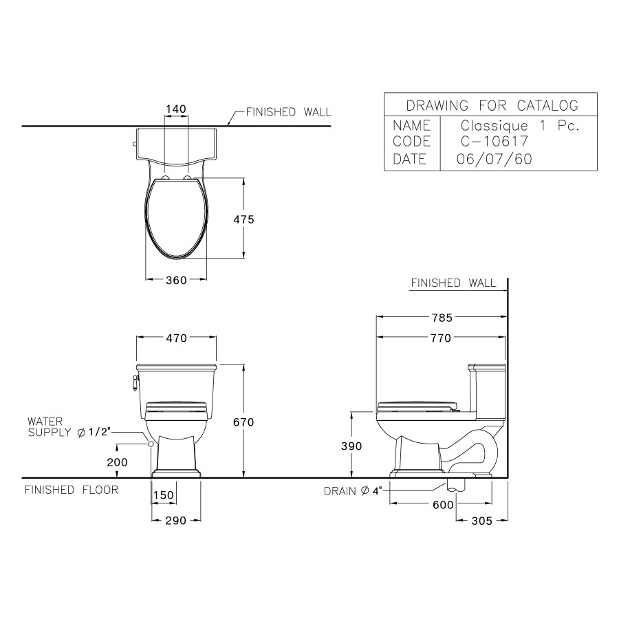 Bồn cầu 1 khối COTTO C10617 nắp êm dòng Classique - 2