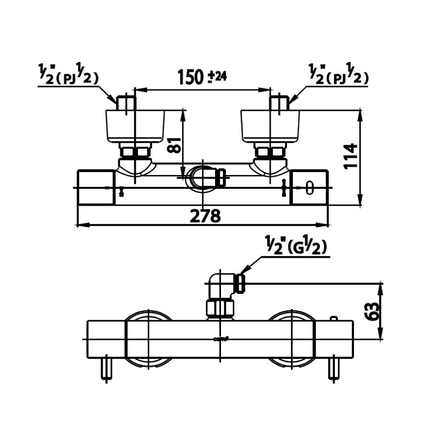 Củ sen tắm COTTO CT2081 nhiệt độ gắn tường Anthony - 2