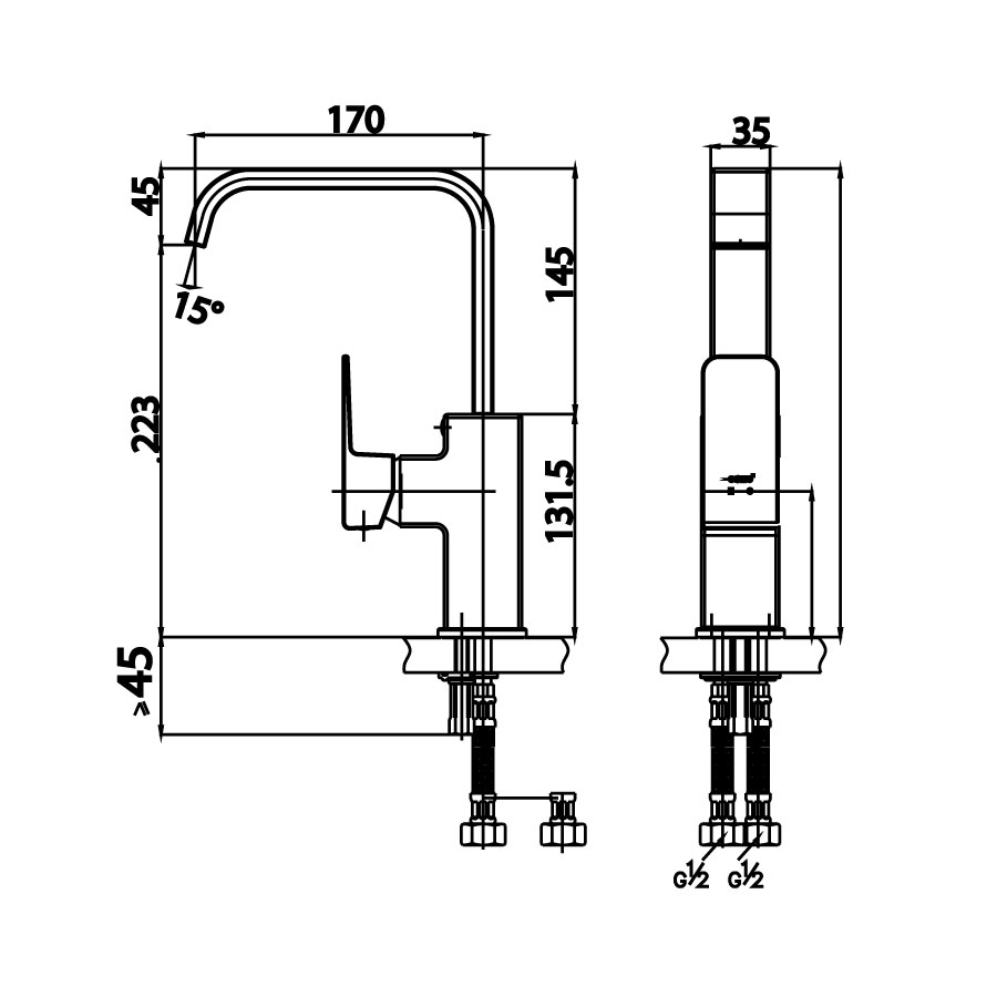 Vòi bếp COTTO CT2192A nóng lạnh Sonata - 2