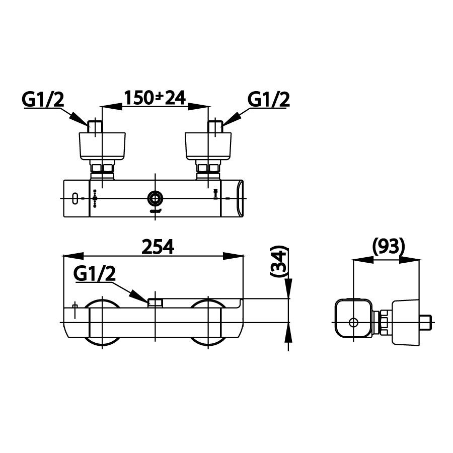Củ sen tắm COTTO CT2127N nhiệt độ gắn tường Scirocco - 2