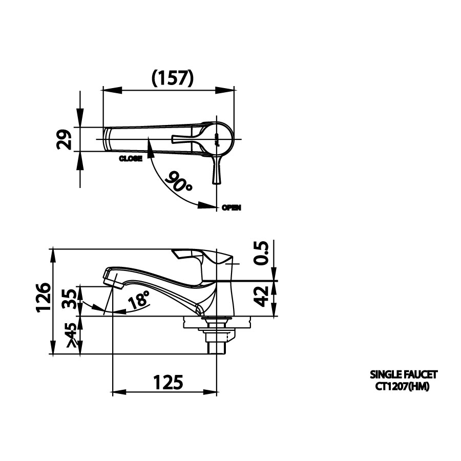 Vòi chậu lavabo COTTO CT1207(HM) lạnh Single Faucet