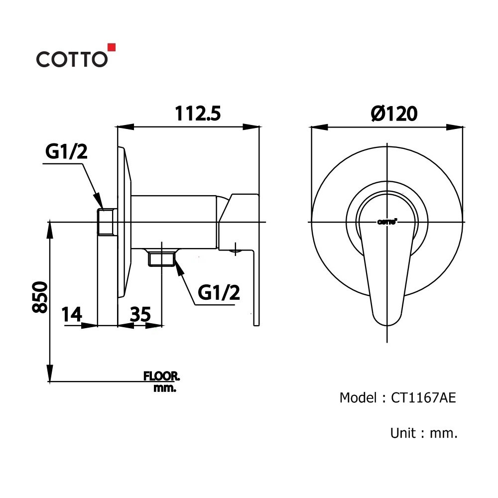 Củ sen lạnh COTTO CT1167AE - 2