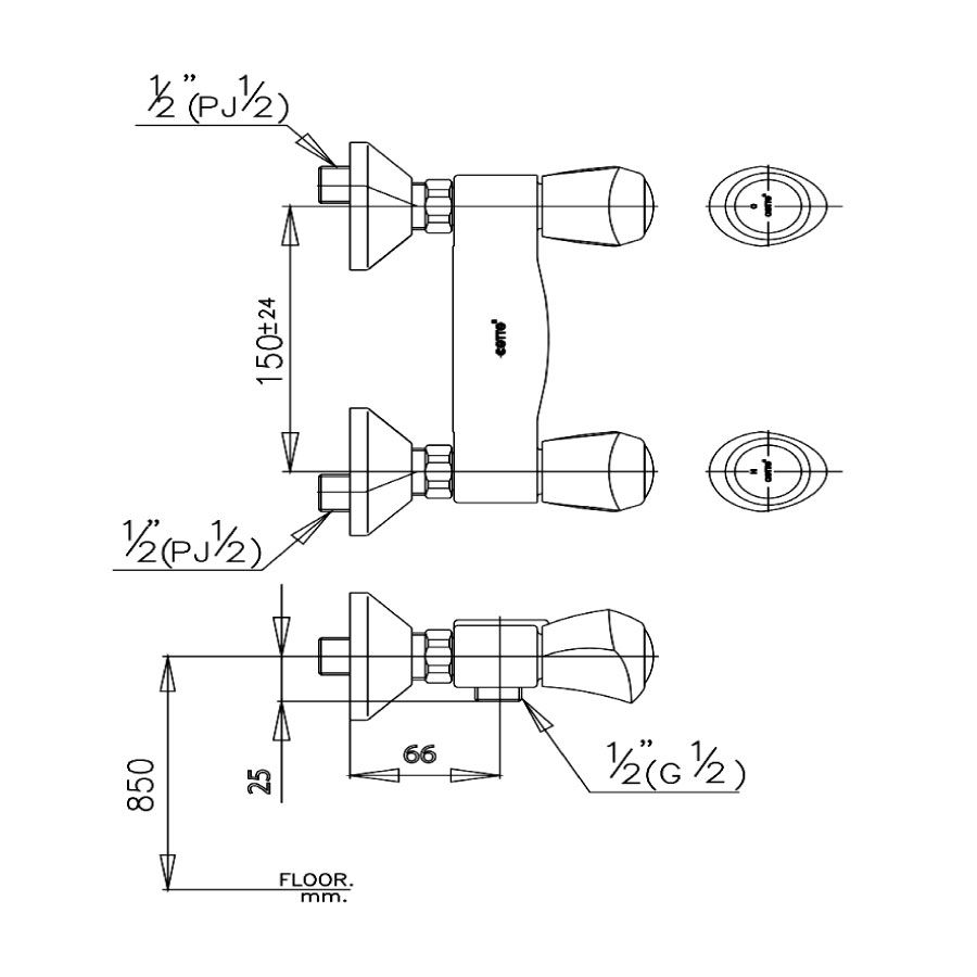 Củ sen tắm COTTO CT380C11 nóng lạnh New Century - 2