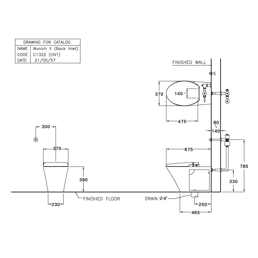 Bồn cầu đặt sàn nắp rửa cơ COTTO C1322(CN1) Munich II - 2
