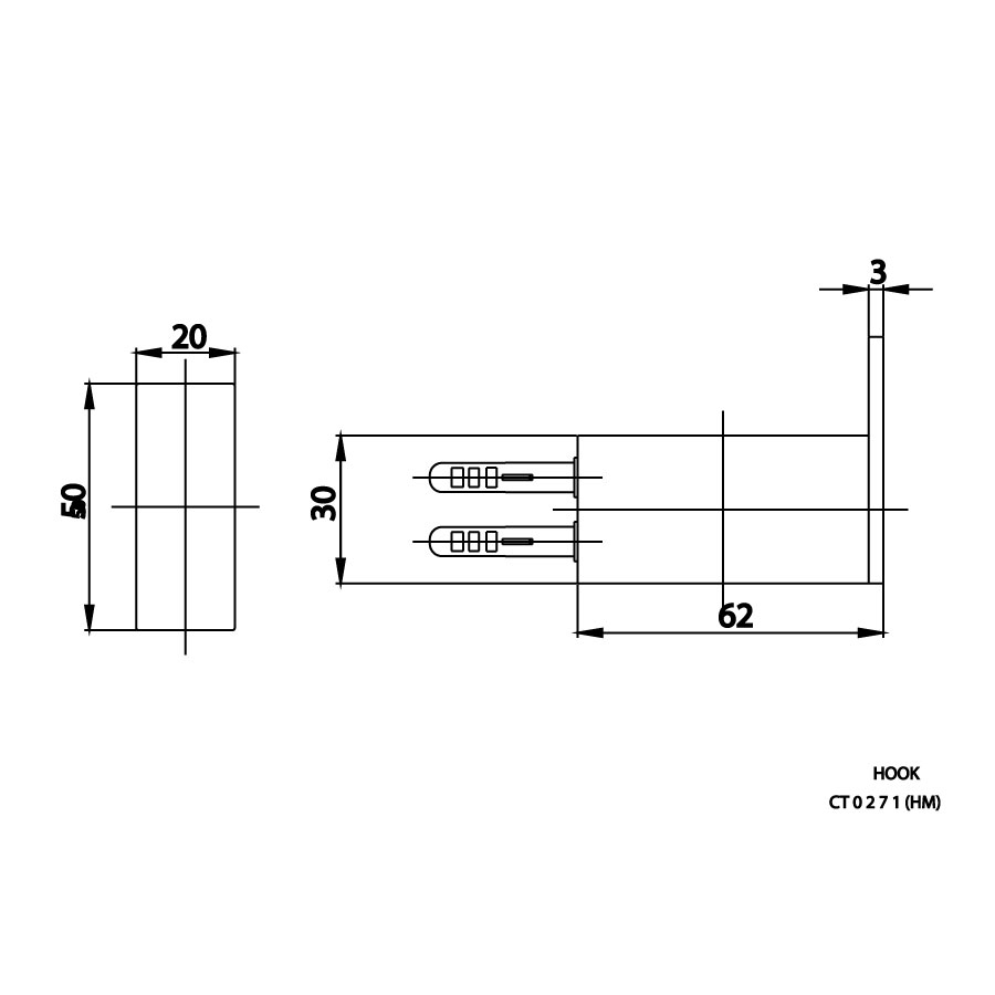 Móc áo COTTO CT0271(HM) đơn Edge