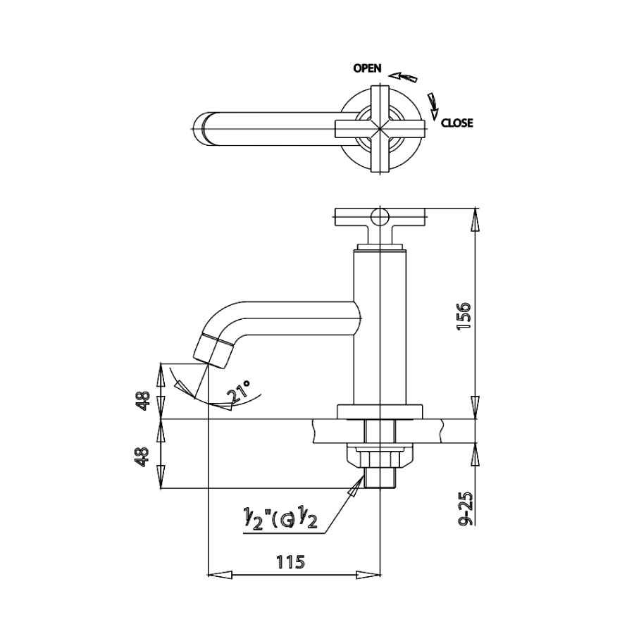 Vòi chậu lavabo COTTO CT104C16(HM) lạnh Cross - 2