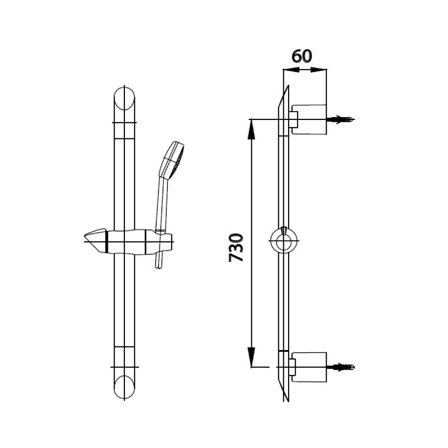 Thanh trượt sen tắm COTTO CT0133 Slide Bar - 2