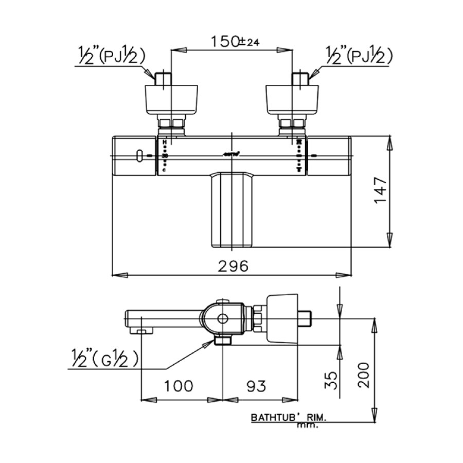 Củ sen tắm COTTO CT2041A nhiệt độ gắn tường Enrico