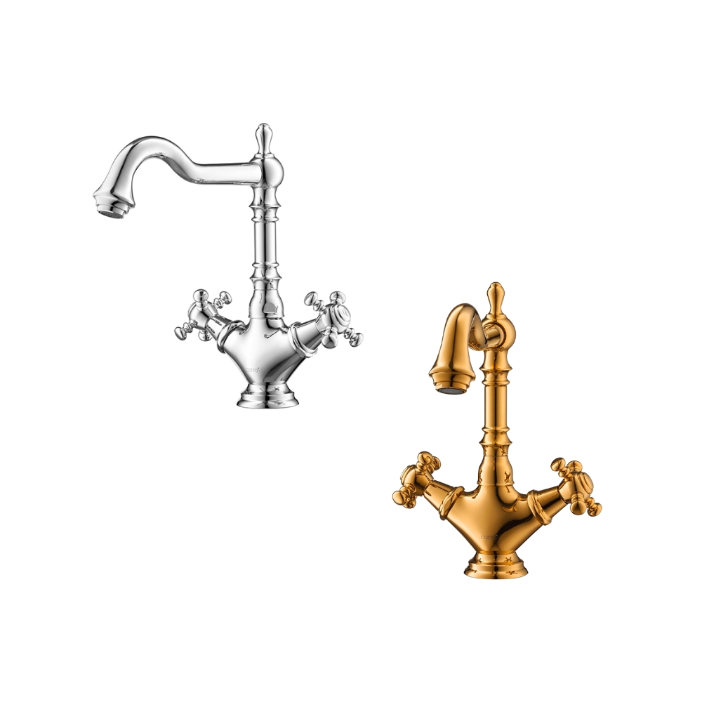 Vòi chậu lavabo COTTO CT2223C18 / CT2223C18#GR nóng lạnh thân cao Glamis - 2