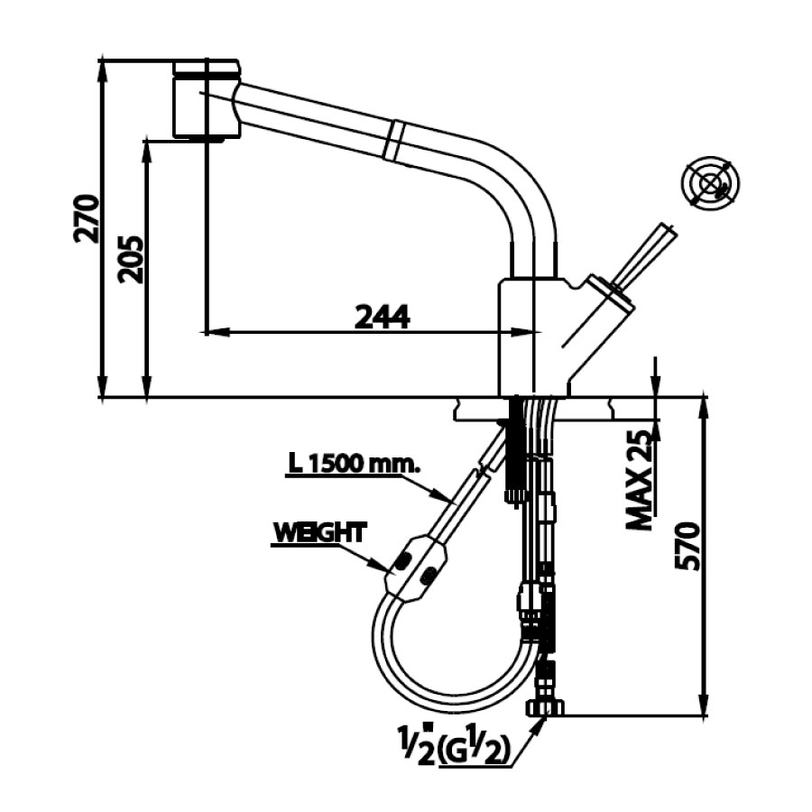 Vòi bếp COTTO CT2078J nóng lạnh có dây rút Anthony-J - 2
