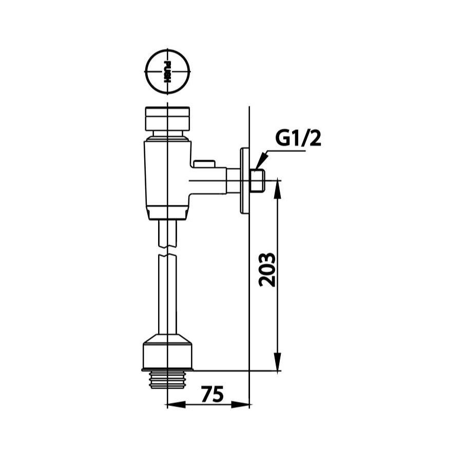 Van xả nhấn tiểu nam COTTO CT470C11SS(HM)