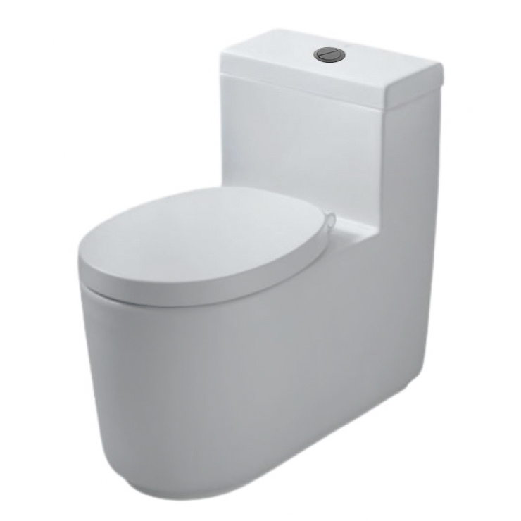 Bồn cầu 1 khối COTTO CPW10007MWH#BN2 nắp êm dòng Quil nút nhấn đen