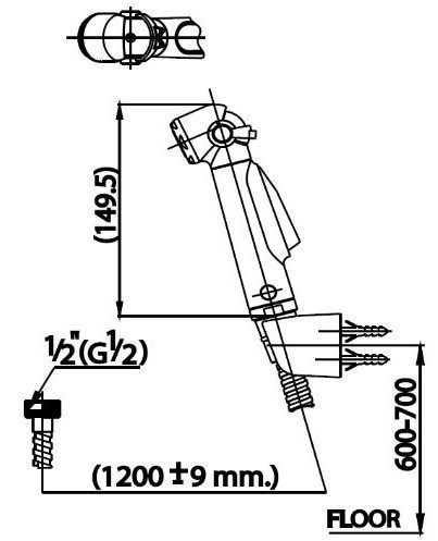 Vòi xịt vệ sinh COTTO CT980NK#CR(HM) - 2