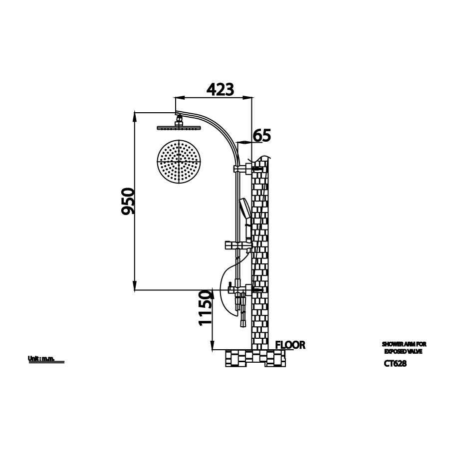 Thân sen tắm đứng COTTO CT628 - 2