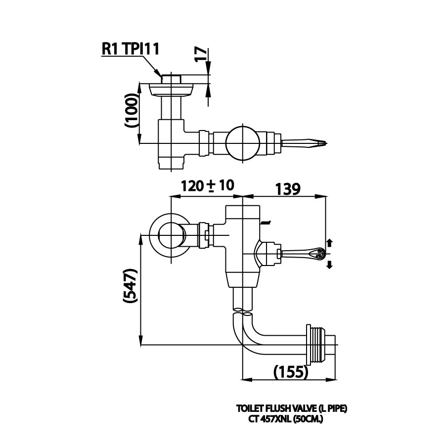 Van xả trực tiếp cho bàn cầu COTTO CT457XNL - 2