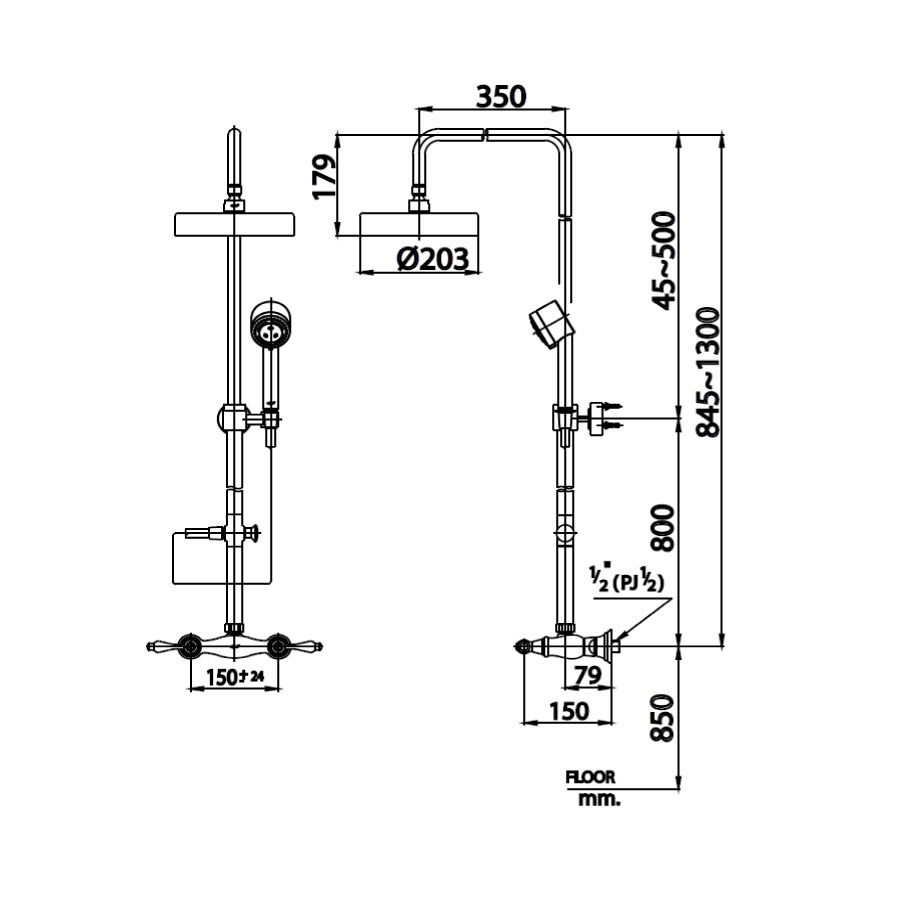 Bộ sen cây COTTO CT275C17WS nóng lạnh bát tròn - 2