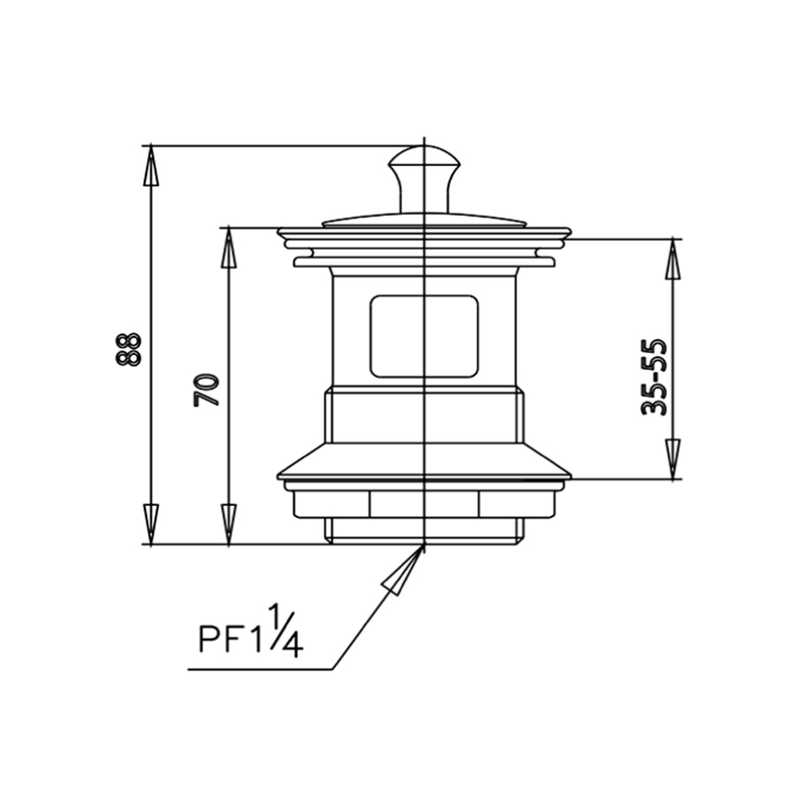 Bộ xả nhấn COTTO CT673(HM) dạng nắp có lỗ xả tràn - 2
