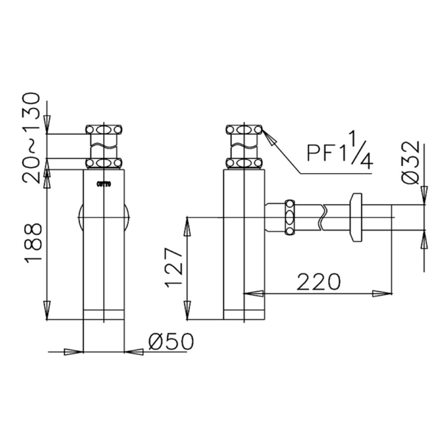 Ống thải chữ P COTTO CT689(HM)