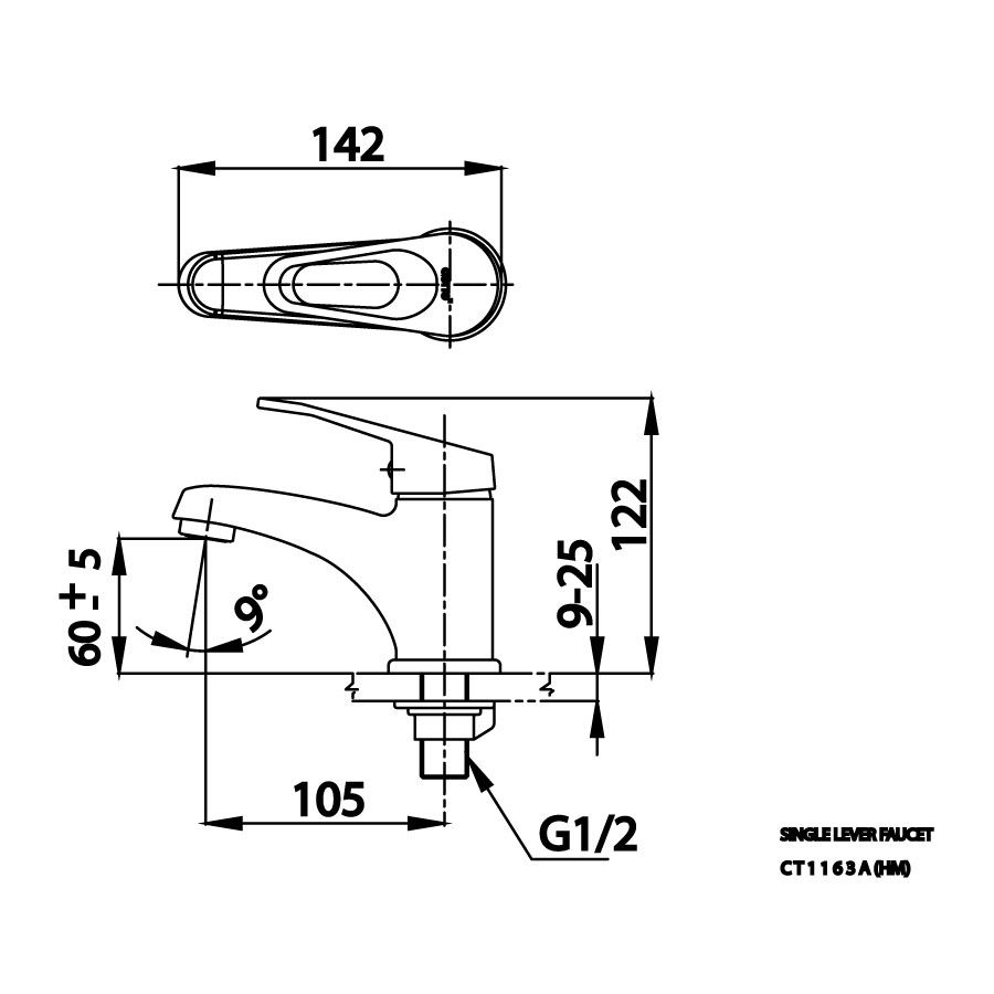 Vòi chậu lavabo COTTO CT1163A(HM) nước lạnh Arona V II - 2