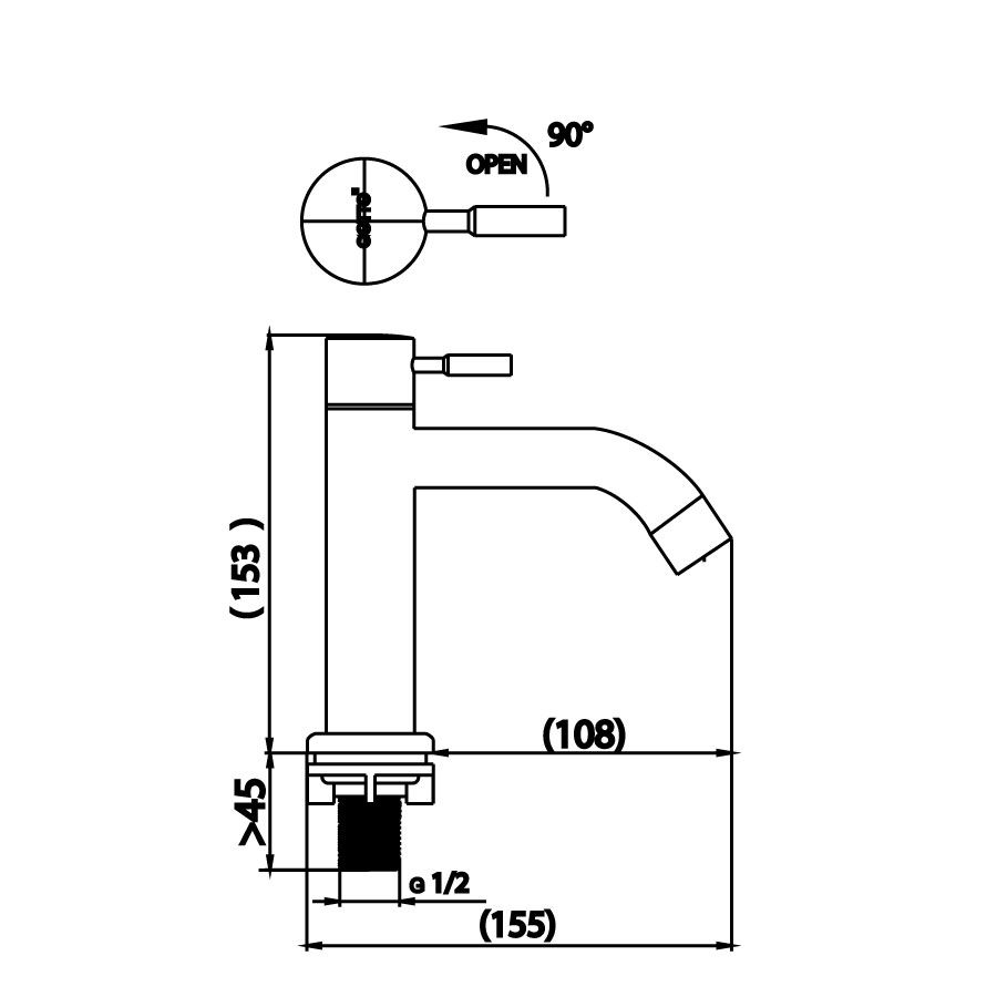 Vòi chậu lavabo COTTO CT1271C55#SA(HM) nước lạnh Titus