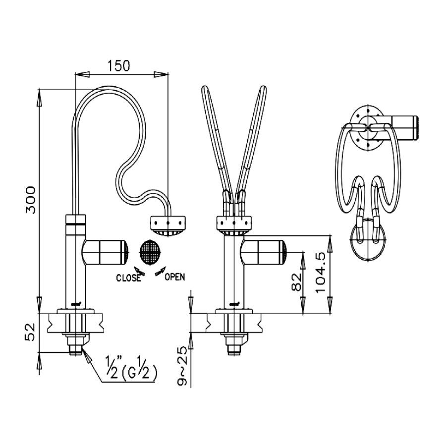 Vòi chậu lavabo COTTO CT139C25ST#CUO nước lạnh màu đồng Himmapan - 2