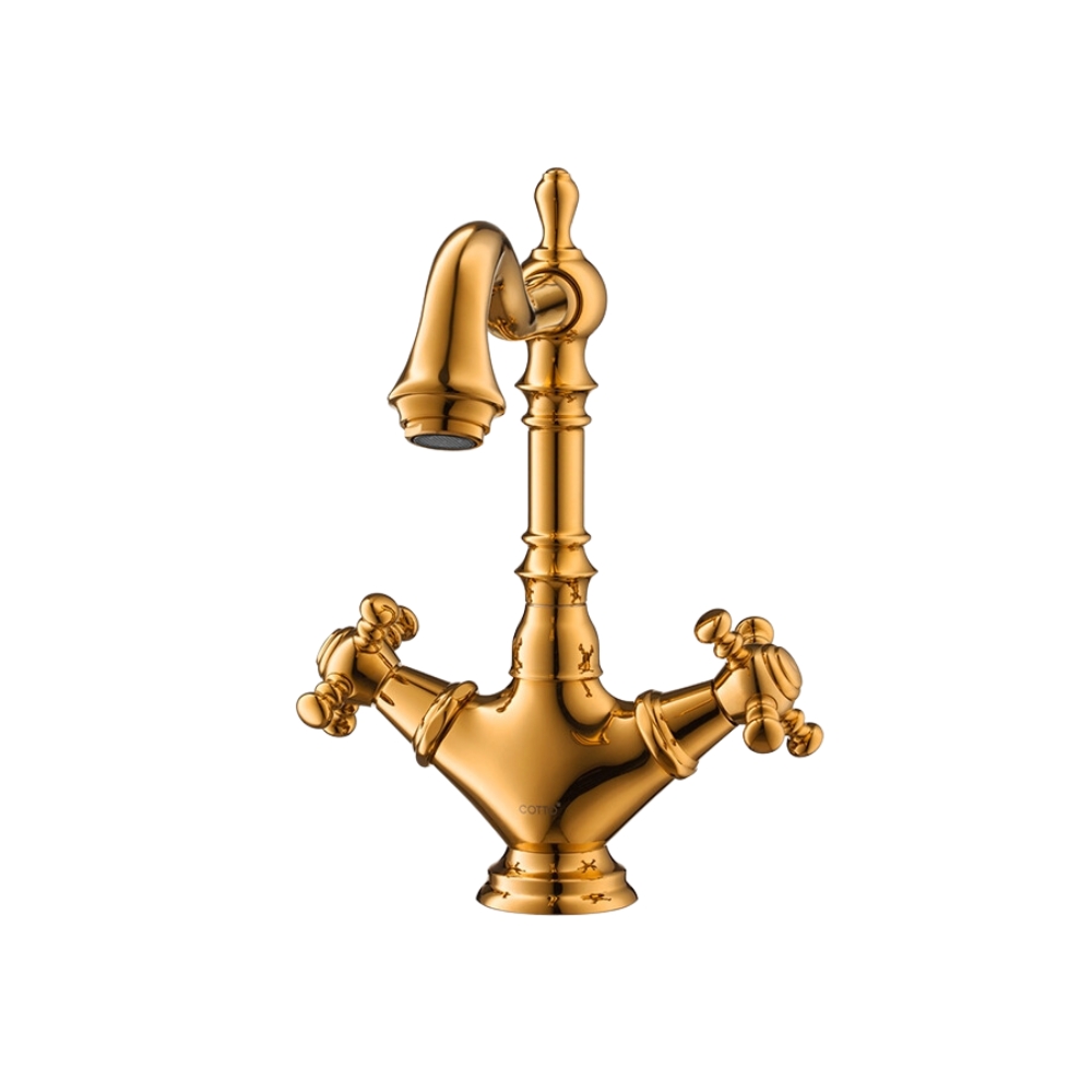 Vòi chậu lavabo COTTO CT2223C18 / CT2223C18#GR nóng lạnh thân cao Glamis