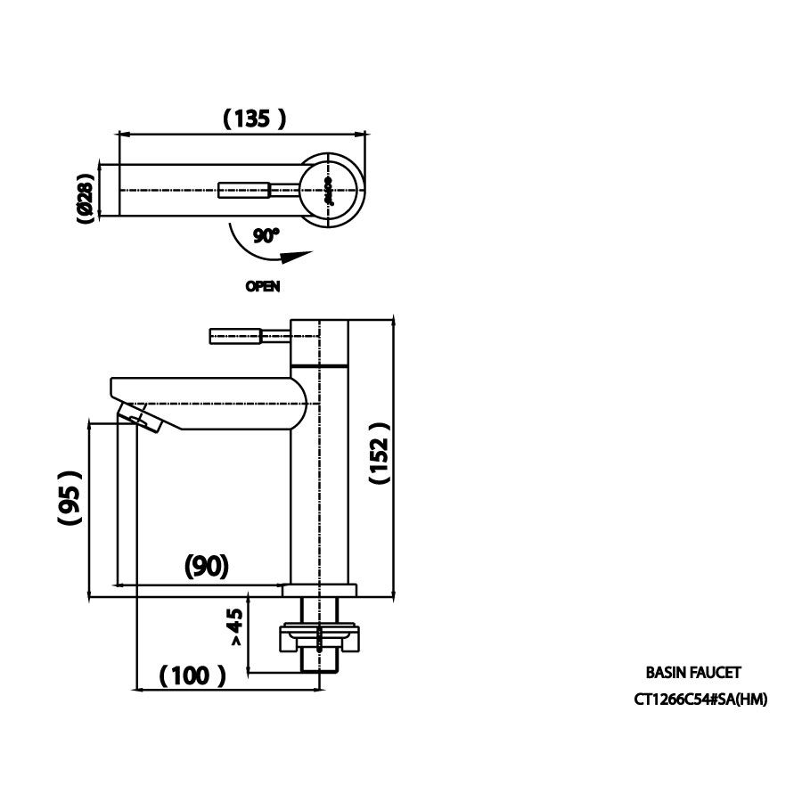 Vòi chậu lavabo COTTO CT1266C54#SA(HM) nước lạnh Geo Slim